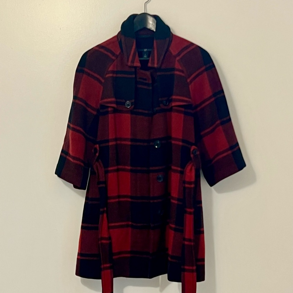 GAP Women's Buffalo Check Plaid Peacoat
